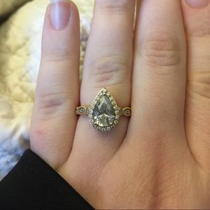 Pear Shaped Moissanite Engagement Ring